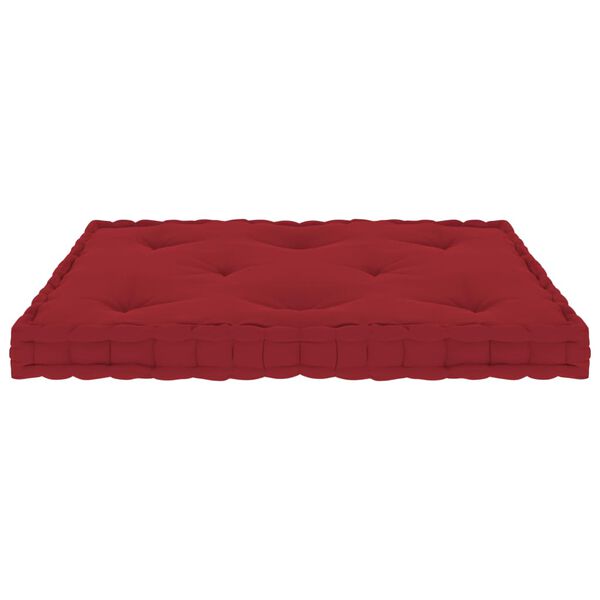 vidaXL Coussin de plancher de palette Rouge bordeaux 73x40x7 cm Coton