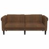 vidaXL Canap&eacute; &agrave; 2 places marron similicuir daim