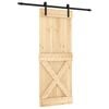 vidaXL Porte coulissante 80 x 210 cm Bois de pin massif (non trait&eacute;)