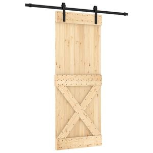 vidaXL Porte coulissante 80 x 210 cm Bois de pin massif (non trait&eacute;)
