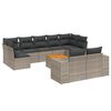 vidaXL Salon de jardin avec coussins 10 pcs gris r&eacute;sine tress&eacute;e