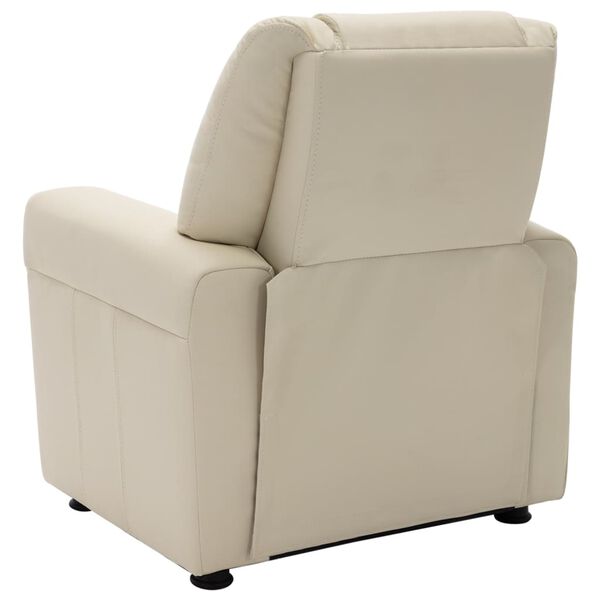 vidaXL Fauteuil inclinable enfants Similicuir Blanc cr&egrave;me