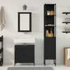 vidaXL Ensemble de mobilier de salle de bain avec &eacute;tag&egrave;re 3 pcs Noir