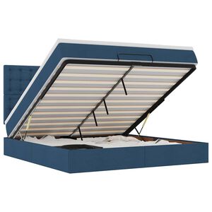 VidaXL Cadre de lit ottoman avec matelas bleu 160x200 cm tissu