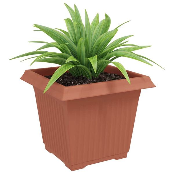vidaXL Pot de Fleurs Carr&eacute; 6 pcs Rouge brique 28,5 x 28,5 x 22 cm