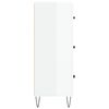 vidaXL Buffet Blanc brillant 69,5x34x90 cm Bois d'ing&eacute;nierie