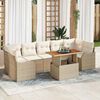 vidaXL Ensemble de canap&eacute; de jardin 8 pcs Beige Poly rotin