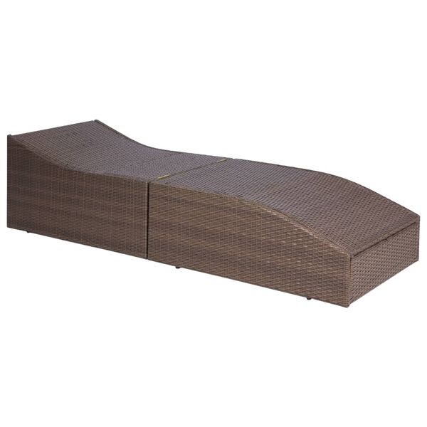 vidaXL Chaise longue avec coussin R&eacute;sine tress&eacute;e Marron