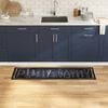 vidaXL Tapis de Cuisine Noir 150 x 45 cm Velours