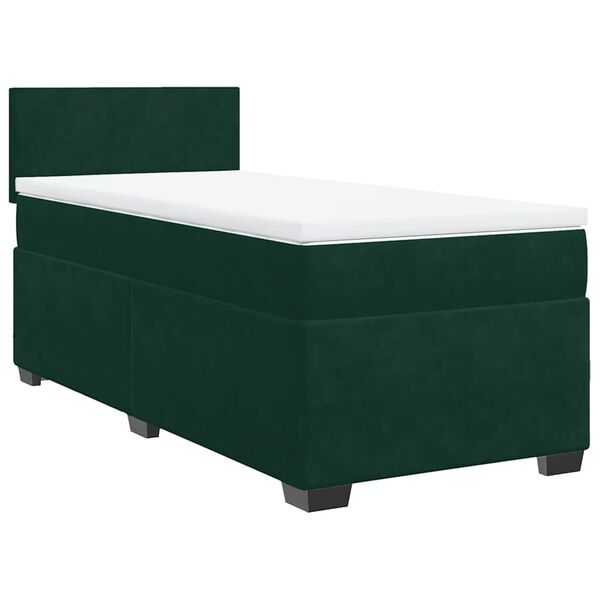 vidaXL Sommier &agrave; lattes de lit avec matelas Vert fonc&eacute; 90x190 cm