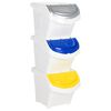 vidaXL Poubelles empilables avec couvercles 3 pcs blanc PP 78 L