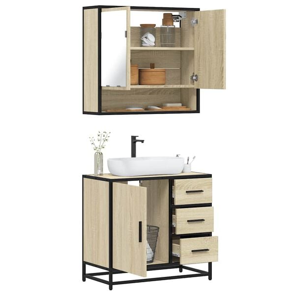 vidaXL Ensemble de meubles de salle de bain 2 pcs chêne sonoma