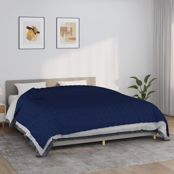 vidaXL Couverture lest&eacute;e Bleu 220x260 cm 15 kg Tissu