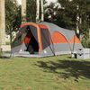 vidaXL Tente familiale tunnel 8 personnes gris et orange imperméable