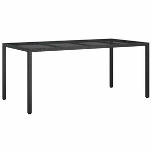 vidaXL Table de Jardin Noir 190 x 90 x 75 cm polyrotin