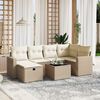 vidaXL Salon de jardin avec coussins 7 pcs beige r&eacute;sine tress&eacute;e