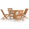 vidaXL Ensemble &agrave; manger d'ext&eacute;rieur pliable 5 pcs Bois solide de teck