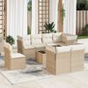 vidaXL Salon de jardin avec coussins 9 pcs beige r&eacute;sine tress&eacute;e