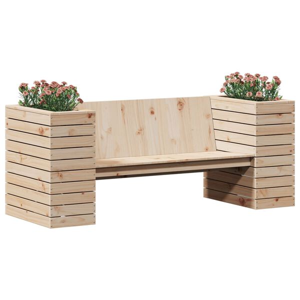 vidaXL Banc avec jardinières 167,5x60x65 cm bois massif de pin