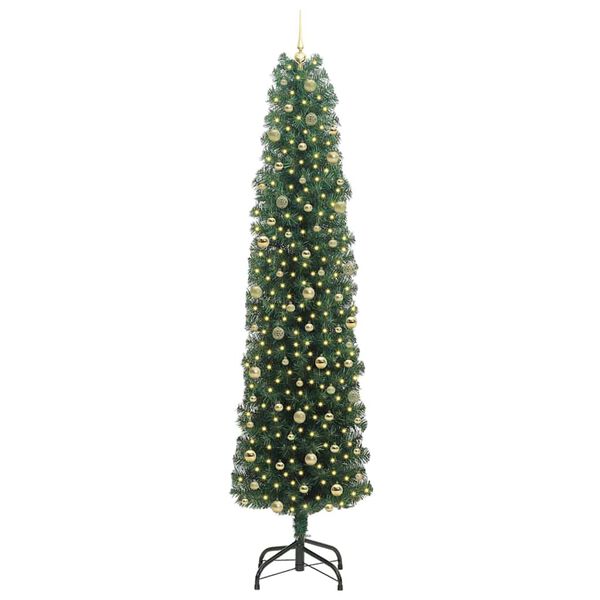 vidaXL Sapin de No&euml;l artificiel Vert 240 cm PVC et acier et plastique