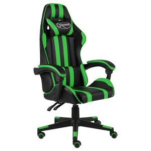 vidaXL Fauteuil de jeux vid&eacute;o Noir et vert Similicuir