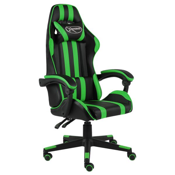 vidaXL Fauteuil de jeux vid&eacute;o Noir et vert Similicuir