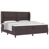 vidaXL Lit &agrave; ressorts avec t&ecirc;te de lit Marron fonc&eacute; 200 x 200 cm tissu