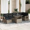vidaXL Salon de jardin 8 pcs avec coussins gris r&eacute;sine tress&eacute;e