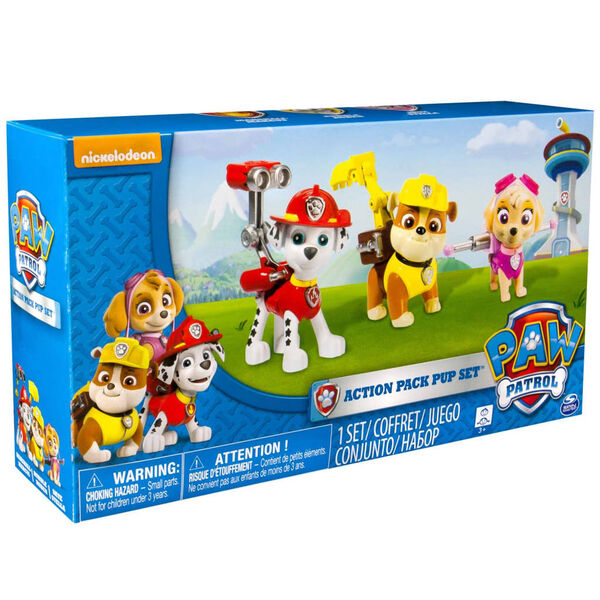 Paw Patrol Pack d'action Chiots Marshall/Skye/Rubble