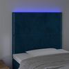 vidaXL T&ecirc;te de lit &agrave; LED Bleu fonc&eacute; 100x5x118/128 cm Velours