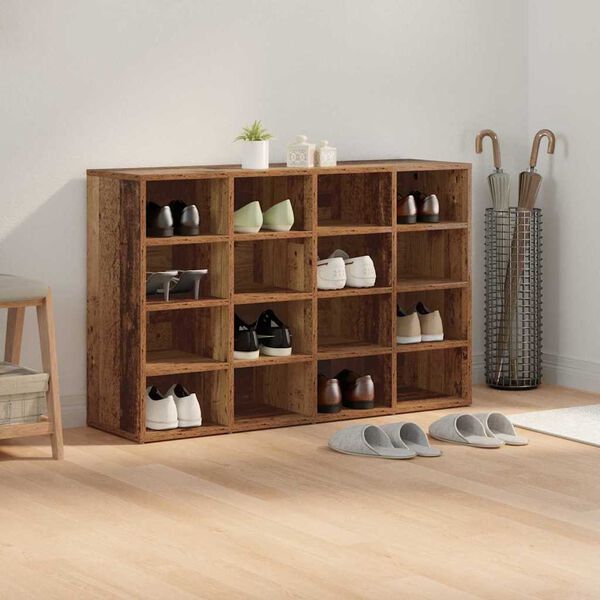 vidaXL Cabinet &agrave; chaussures avec &eacute;tag&egrave;re Bois ancien 103 x 30 x 67 cm