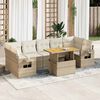 vidaXL Salon de jardin avec coussins 8 pcs beige r&eacute;sine tress&eacute;e