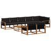 vidaXL Ensemble de canap&eacute;s d'ext&eacute;rieur 9 pcs Naturel et Noir