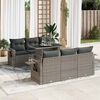 vidaXL Salon de jardin avec coussins 7 pcs gris r&eacute;sine tress&eacute;e