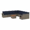 vidaXL Ensemble de canap&eacute; de jardin 11 pcs avec coussins gris r&eacute;sine tress&eacute;e