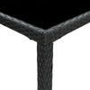 vidaXL Table bar de jardin Noir 130x60x110 cm R&eacute;sine tress&eacute;e et verre
