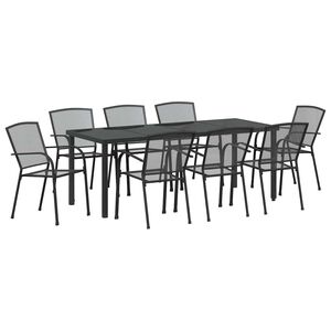 vidaXL Ensemble de salle &agrave; manger pour jardin 9 pc Anthracite