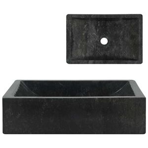 vidaXL Lavabo 45x30x12 cm marbre noir brillant