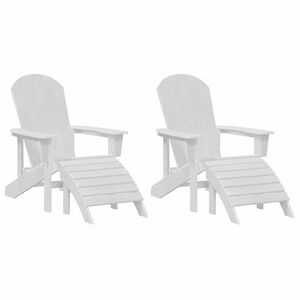 vidaXL Chaise de jardin 2 pc Blanc Poly&eacute;thyl&egrave;ne