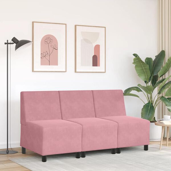 vidaXL Canap&eacute; modulaire sans accoudoirs Rose 55 cm Velours
