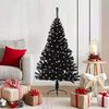 vidaXL Sapin de No&euml;l artificiel pr&eacute;-&eacute;clair&eacute; Noir 120 cm PVC