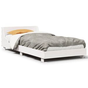 vidaXL Cadre de lit sans matelas blanc 75x190 cm bois de pin massif