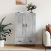 vidaXL Buffet haut gris b&eacute;ton 69,5x31x115 cm bois d'ing&eacute;nierie