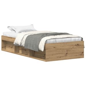 vidaXL Cadre de lit sans matelas ch&ecirc;ne artisanal 90x200 cm
