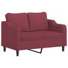vidaXL Ensemble de canapés 3 pcs avec coussins rouge bordeaux tissu
