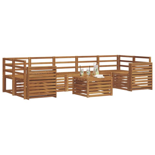 vidaXL Ensembles de canap&eacute;s 8 pcs Naturel Bois d'Acacia Massif