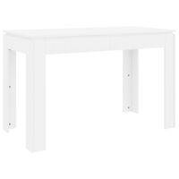 vidaXL Table de salle à manger Blanc 120x60x76 cm Bois d'ingénierie