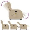 vidaXL Fauteuil inclinable de massage crème tissu microfibre