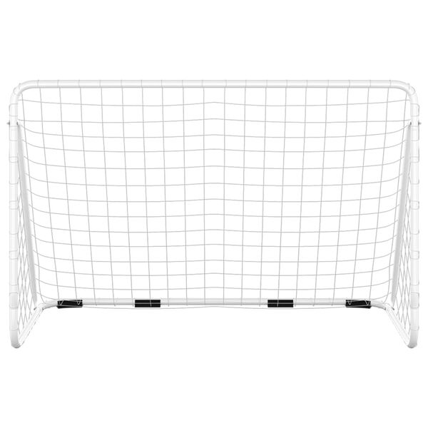 vidaXL But de football avec filet Blanc 180x90x120 cm Acier