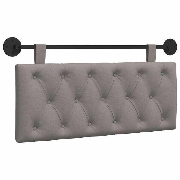 vidaXL T&ecirc;te de lit suspendue Montage mural Taupe 110 x 55 x 7 cm tissu